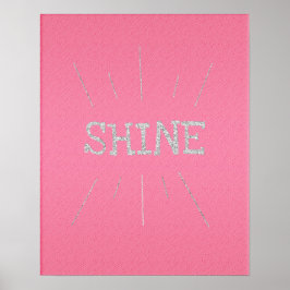 Shine Hot Pink with Silver Glitter  Poster ポスター