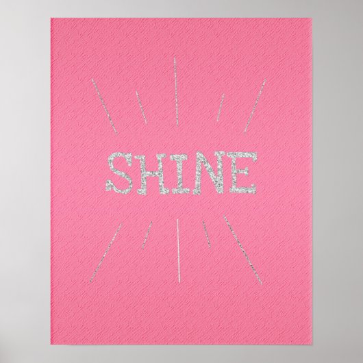 Shine Hot Pink with Silver Glitter  Poster ポスター (正面)