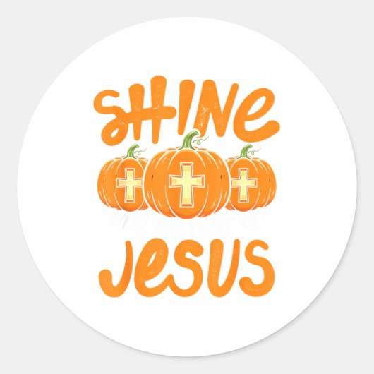 Shine Like The Light Of Jesus Christian Jack O Lan ラウンドシール (正面)