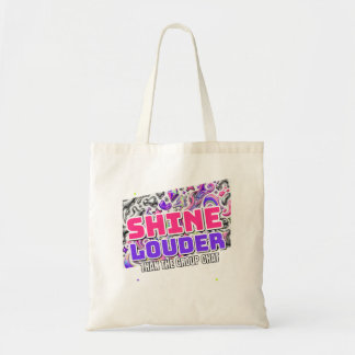 Shine Louder Y2Kコラージュ キャンパスライフに トートバッグ