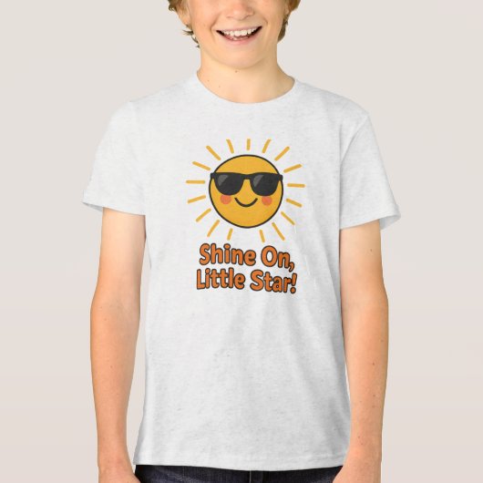 Shine On Little Star Cute Sun Design トライブレンドTシャツ (正面)
