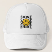 SHINE Retro Smiley Face Bold Typography Hat キャップ (正面)
