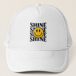 SHINE Retro Smiley Face Bold Typography Hat キャップ
