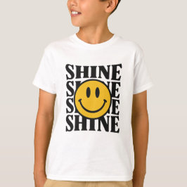 SHINE Retro Smiley Face Bold Typography T-Shirt Tシャツ