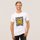 SHINE Retro Smiley Face Bold Typography Tee トライブレンドＴシャツ (正面全面)