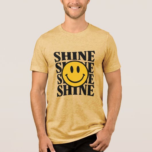 SHINE Retro Smiley Face Bold Typography Tee トライブレンドＴシャツ (正面)