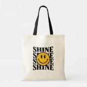 SHINE Retro Smiley Face Bold Typography Tote Bag トートバッグ (裏面)