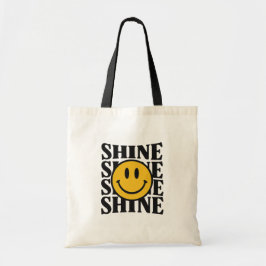 SHINE Retro Smiley Face Bold Typography Tote Bag トートバッグ