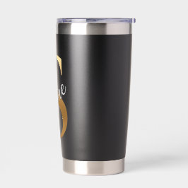 Shine S, Black Insulated Tumbler, Gold Monogram 保温保冷タンブラー