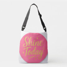 Shine Today Pink Tote Bag with Cute Teddy Heart