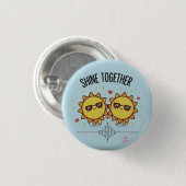 Shine Together Cute Sunglasses Kawaii Pin 缶バッジ (正面&裏面)