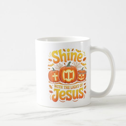 Shine With The Light Of Jesus Christian Halloween コーヒーマグカップ (右)