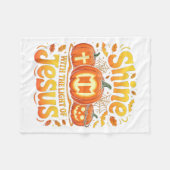 Shine With The Light Of Jesus Christian Halloween フリースブランケット (正面(横))