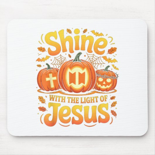Shine With The Light Of Jesus Christian Halloween  マウスパッド (正面)
