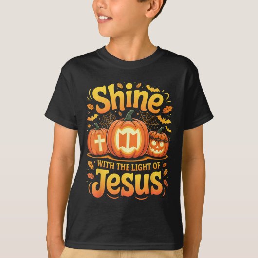 Shine With The Light Of Jesus Christian Halloween Tシャツ (正面)