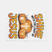 Shine With The Light Of Jesus Halloween Christian フリースブランケット (正面(横))