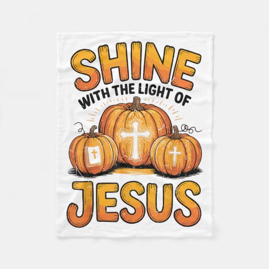 Shine With The Light Of Jesus Halloween Christian フリースブランケット (正面)
