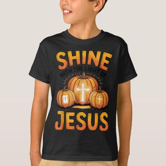 Shine With The Light Of Jesus Halloween Christian Tシャツ (正面)