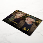 Shining Bright Female 80th Photo Birthday 箔招待状 (回転した状態)