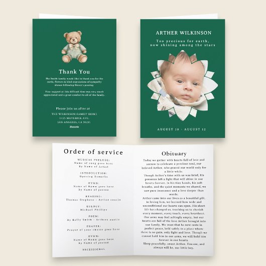 Shining Star Baby Funeral Memorial Card カード