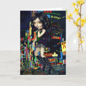 "Shinjuku天使"の挨拶状 カード (黄色い花)