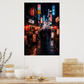 Shinjuku Tokyo - Dark Theme ポスター (キッチン)