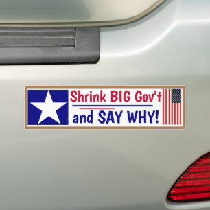 Shink Big Gov't'tとSAY WHY!バンパーステッカー バンパーステッカー