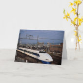 Shinkansenか超特急、京都、日本 カード (黄色い花)