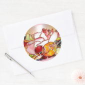 Shinning Flowers Glass Art Stickers ラウンドシール (封筒)
