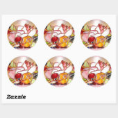 Shinning Flowers Glass Art Stickers ラウンドシール (シート)