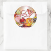 Shinning Flowers Glass Art Stickers ラウンドシール (バッグ)