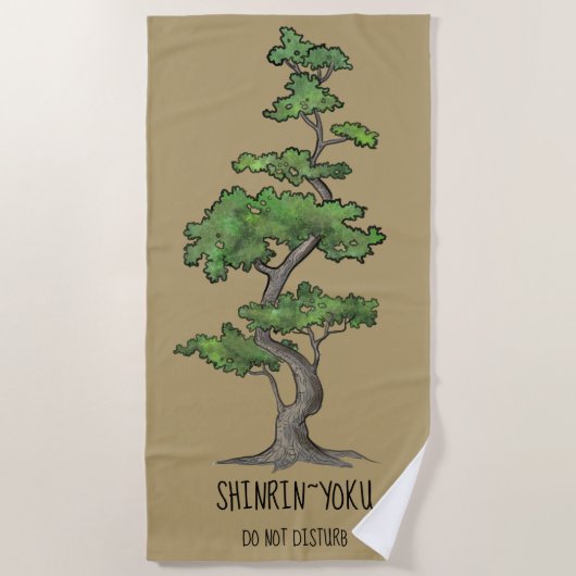 Shinrin~Yokuは木の浸を妨げません ビーチタオル (正面)