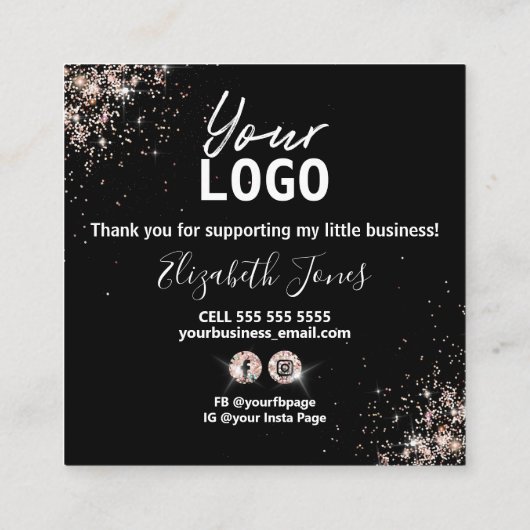 Shinyバラ金ゴールドの使い方 スクエア名刺 (裏面)