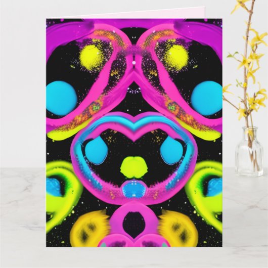 shiny Abstract art カード (黄色い花)