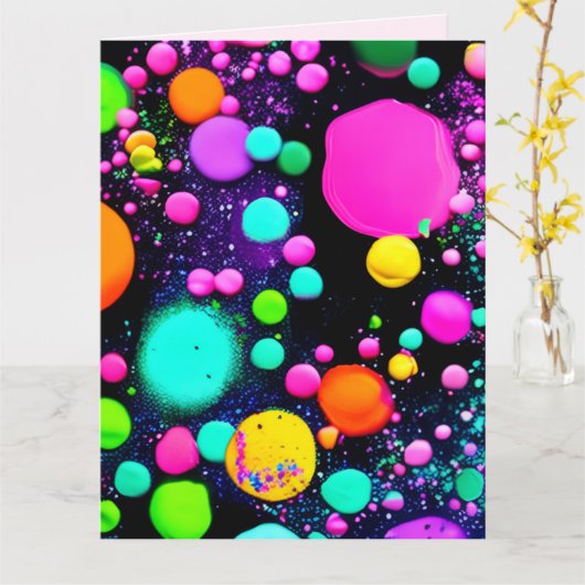 shiny Abstract art カード (黄色い花)