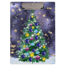 Shiny Christmas tree with bright colored baubles クリップボード