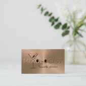 Shiny Copper & Black Event Bartender Business Card 名刺 (スタンド正面)