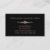 Shiny Copper Floral Event Planner Business Card 名刺 (裏面)