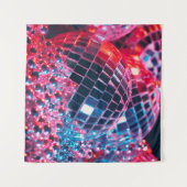 Shiny disco party background with mirror balls ref タペストリー (正面(横))