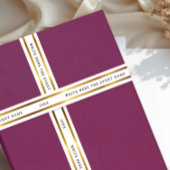 Shiny Metallic Gold White Shimmer With Black Typo サテンリボン