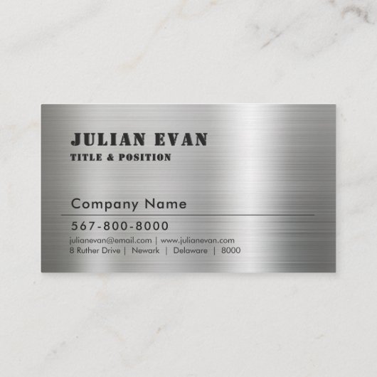 Shiny Metallic Mechanic Automotive Repair Service 名刺 (裏面)