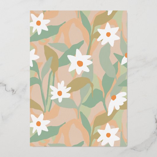 Shiny Oh Baby Script Sage Green Boho Baby Shower 箔招待状 (裏面)