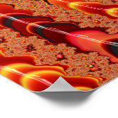 Shiny Orange and Yellow Spiral Arms Fractal Art ポスター (角)