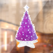 Shiny Pink Silver Christmas Tree Star Shape Rug ウィンドウサイン (シート2)