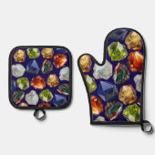 Shiny Polished Minerals Pattern 鍋つかみ&鍋敷きセット (正面)