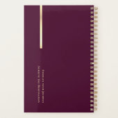 Shiny Vintage Burgundy Wine & Gold Non Dated プランナー手帳 (裏面)