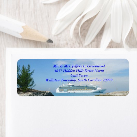 Ship at CocoCay差出人住所ラベル ラベル (インサイチュ)