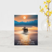 Ship At Sea For Thank You悔やみや弔慰 カード (黄色い花)