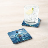 Ship in a Bottle Floating on the Ocean  コースター (右側)