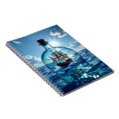 Ship in a Bottle Floating on the Ocean  ノートブック (右側)